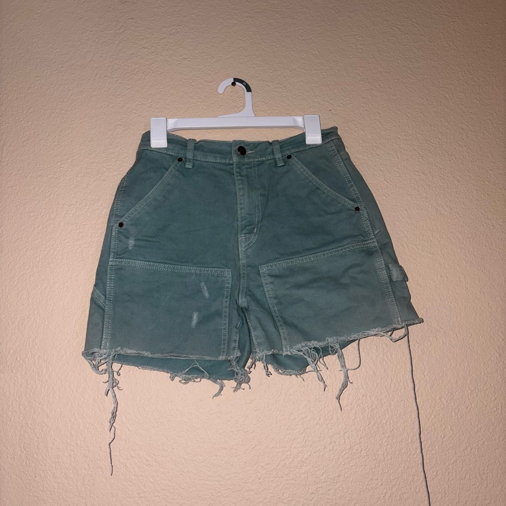 Green BDG Cut off carpenter denim shorts high waisted Y2K retro style bottoms